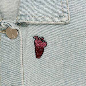 New Heart Enamel Pin Pink Burgundy Anatomical Jewelry Brooch medical art